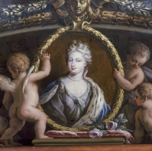 Queen Caroline, ceiling painting at Hampton Court